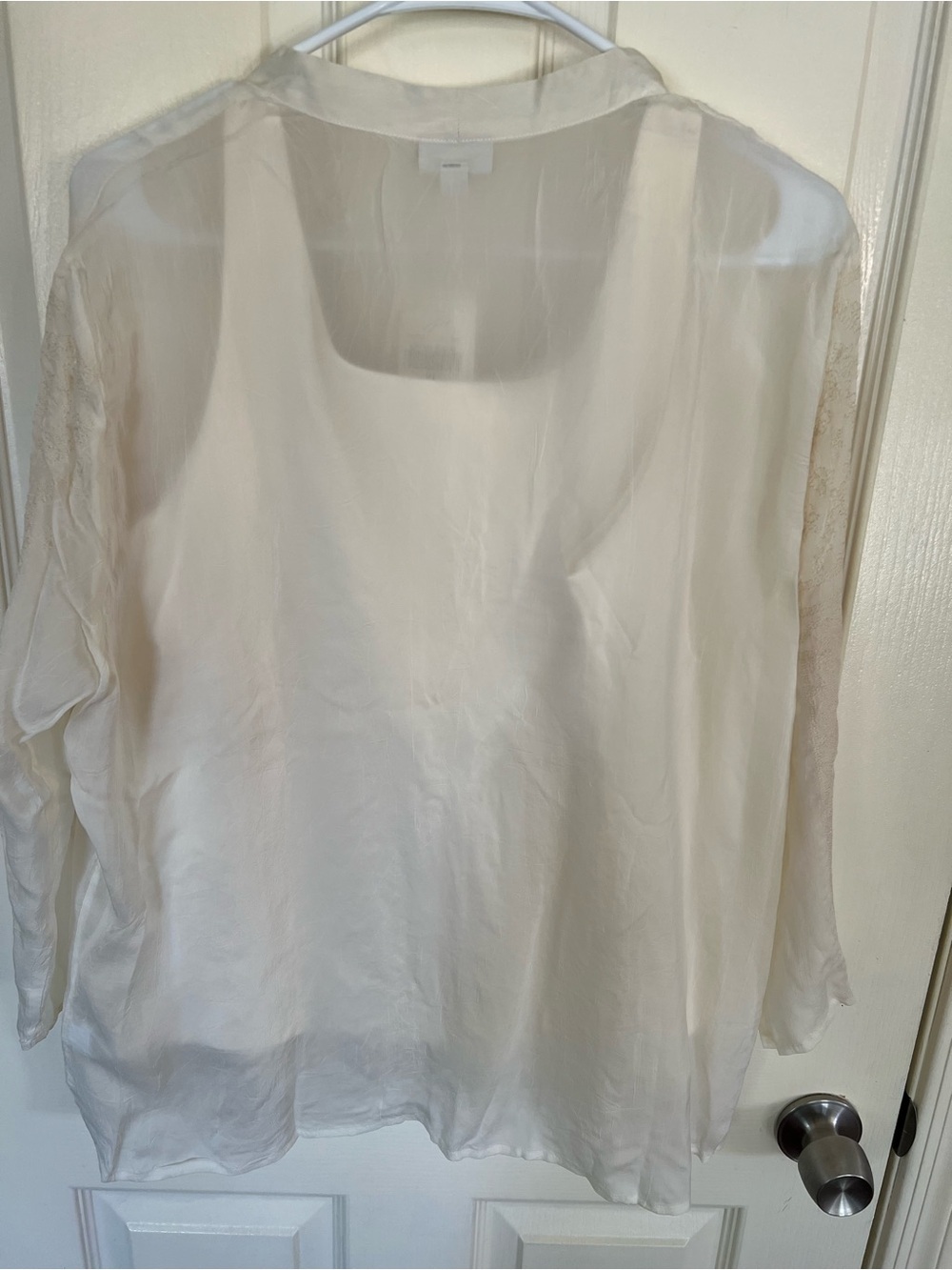 J. Jill Ivory Embroidered Sheer Button Front Tunic 2 Piece Set  XL NWT - Picture 8 of 12